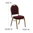 Flash Furniture – Chaise banquet empilable à dossier en dôme, siège en tissu bourgogne 2,5po, doré (FDC03AGEFE1679)-Coussin de siège épais de 2,5 pouces