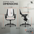 Sharper Image - Fauteuil de bureau ergonomique C2 Axis - Blanc/Noir-Couleur: Blanc/Noir