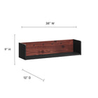 Modway - Kinetic Support mural de 38" Bureau avec armoire et tablette - Black Cherry-Construction en plaques de particules et mélamine