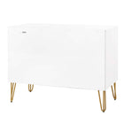 Manhattan Comfort - Dumbo commode moderne et commode haute à 5 tiroirs - blanc - ensemble de 2-22,04 po L x 35,19 po l x 44,64 po H