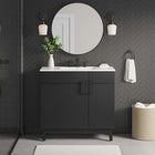 Modway - Miles 36" Vanette de salle de bain - Blanc Noir-Découpe de plomberie