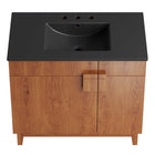 Modway - Miles 36" Vanette de salle de bain - Noyer noir-Assemblée requise