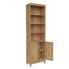 Prepac - Bibliothèque haute Yaletown 79,50 po avec portes, cabinet de rangement avec portes et étagères - Chêne naturel-8