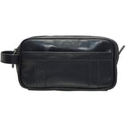 Mancini - Sac de toilette Buffalo à double fermeture éclair supérieure - 10 x 4,25 x 5 - Noir-Compartiment principal à double fermeture éclair supérieure
