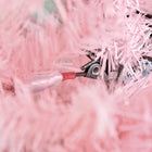 HOMCOM - Sapin de Noël artificiel 6' forme crayon - décoration de fête - rose-Pieds détachable et pliable facilite son assemblage, son démontage et son rangement 