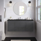 Modway - Render Fixation murale de 48" Vanette de salle de bain - Gris Noir-MDF et panneau de particules