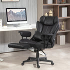 HOMCOM - Chaise de bureau grande taille à haut dossier avec repose-pieds - noir-Coussin en mousse épaissie de 6,3 po pour réduire les douleurs et offrir un soutien lombaire