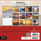 DateWorks - 2026 Mini Calendrier Mural 16 Mois - 7 po x 7 po - Couchers de Soleil - Anglais -13 images de haute qualité imprimées sur du papier Premium