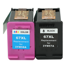 Nexink - Cartouches d’encre HP 67XL 67 à haut rendement - Combo noir et couleur - Paquet de 2-Couleur : Noir, cyan, magenta, jaune