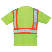 Forcefield  T-shirt de sécurité à col ras du cou, vert lime, grand-Tissu tricoté à motif piqué en polyester 100 % confortable contre la peau et résistant à l'humidité et la sueur