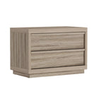 Manhattan Comfort - Table de nuit contemporaine Navis 32" à 2 tiroirs - Chêne naturel-Les glissières de tiroir lisses assurent une ouverture et une fermeture sans effort
