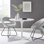 Modway - Pursuit 40 po Table à manger, Blanc-Socle métallique résistant aux éclats