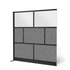 Luxor - Mur modulaire 70 x 70 - Extension de cadre noir segmenté, acrylique givré, PET gris frais-Crée une intimité semi-permanente dans les espaces partagés