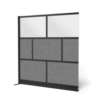Luxor - Mur modulaire 70 x 70 - Extension de cadre noir segmenté, acrylique givré, PET gris frais-Crée une intimité semi-permanente dans les espaces partagés