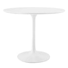 Modway - Lippa Rond de 36 po Bois Table à manger, Blanc-Table à manger moderne