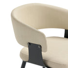 Manhattan Comfort - Lot de 4 chaises de salle à manger modernes Luce 22 po en similicuir texturé - Sable-Le dossier incurvé enveloppant ouvert offre un soutien ergonomique