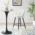 Modway - Cordial Tissu Tabourets de bar - Blanc - Ensemble de 2-Jambes en métal noir mat