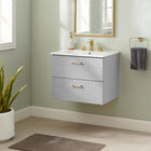 Modway - Daybreak 24" Vanette de salle de bain - Blanc gris clair-RANGEMENT DE SALLE DE BAIN - Organisez les essentiels de la salle de bain et gardez le comptoir propre avec ce meuble. Avec un design spécial adapté à la plomberie, les tiroirs du bas spacieux offrent un espace de rangement suffisant