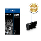 Epson - T802 Cartouche d'encre - Capacité standard - Noir-Manipulation sans souci - impressions résistantes au maculage, à la décolouration et à l’eau