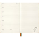 Moleskine - 2026 Peanuts Snoopy édition limitée 12 mois couverture rigide agenda semainier - 5 po x 8.25 po - orange cadmium-Angles Arrondis, Fermeture À Élastique Et 2 Rubans Marque-Pages Assortis