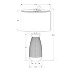 Monarch Specialties - Luminaire - 27 po H Lampe De Table - Céramique Gris - Abat-Jour Gris - Contemporain-Avec un cordon transparent de 5 pieds de long, ce luminaire de taille parfaite peut être placé sur une table d'extrémité ou dappoint dans votre salon ou votre bureau à domicile, ou sur une table de chevet pour une élégante touche côtière dans une chambre à coucher