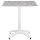 Modway - Maine 28 po Terrasse extérieure Table à manger, Blanc gris clair-Lattes de bois synthétique gris clair