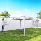 Outsunny - Tente auvent d'extérieur pliante 8 pi l x 8 pi L avec sac - Blanc-Structure en métal robuste assurant solidité et stabilité