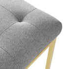 Modway - Privy Acier inoxydable doré Tissu rembourré Chaise d’accent pour salle à manger - Or gris clair-Capacité de poids de la chaise : 331 lb.
