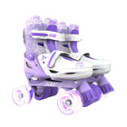 Yvolution - Neon Patins à roues alignées Combo - 12 à 2 - Mauve-Éclairage coloré et automatique. Nos patins sont équipés de roues LED vibrantes qui s'allument dans les deux modes, créant un effet lumineux époustouflant à chaque rotation. De plus, les roues s'illuminent sans piles. Idéal pour améliorer la sécurité en augmentant la visibilité dans des conditions de faible luminosité. Vivez une expérience de patinage magique grâce à nos roues colorées à éclairage automatique.