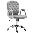 Vinsetto - Chaise de bureau à domicile réglable avec dossier capitonné à boutons-Tissu à effet velours, esthétique et doux pour la peau