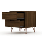 Manhattan Comfort - Table de nuit Rockefeller 20,08" style mid-century moderne à 2 tiroirs - Marron-Capacité de 11 lb par tiroir