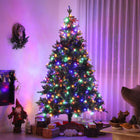 HOMCOM - Arbre de Noël artificiel pré-éclairé 6 pi avec lumière LED bicoloure-11 modes préréglés permettent de varier les effets d'éclairage festifs 