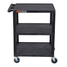 Luxor - Chariot utilitaire à trois plateaux plats de 34" H Luxor ENDURA - 24" L x 18" P - noir-Il supporte une capacité de poids totale de 300 livres, distribuant jusqu'à 100 livres uniformément par plateau
