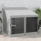 Outsunny - tonnelle pergola murale 10 pi l x 10 pi L avec rideaux et moustiquaires - gris clair-Équipé de trous de drainage pratiques