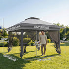 Outsunny - Tente gazébo auvent instantané 12 pi l x 12 pi L - Gris foncé-Idéal pour une utilisation en extérieur