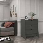 Manhattan Comfort - Coney commode moderne mi-siècle 27,55" gris-Comprend 3 tiroirs spacieux avec un mécanisme de glissement simple de 0,75