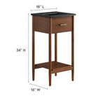 Modway - Zaire 18" Vanette de salle de bain - Noir noyer-Tiroir fixe