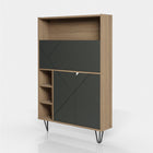 Nexera - Bureau mural Slim, Muscade et gris charbon-10