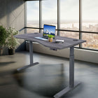 Motionwise - Bureau courbé ergonomique série M3 PRO Motionwise, 30 po x 60 po, électrique assis-debout, double moteurs - Gris Rustique-Conforme aux certifications TAA & BIFMA : Conçu pour répondre aux normes gouvernementales et industrielles, idéal pour les bureaux gouvernementaux, startups et entreprises corporatives.