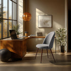 Homy Casa - Chaises d'accueil rembourrées - Lot de 2, tissu gris-Hauteur réglable avec pieds métalliques stables pour un confort d'assise personnalisable.