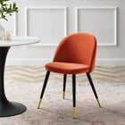 Modway - Cordial Performance Velvet Chaises de salle à manger Ensemble de 2 - Orange-Jambes en métal noir mat