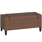 HOMCOM - Banc de rangement avec ottoman - brun-Le pouf de rangement à l'apparence classique peut s'accorder avec la plupart des styles de maison 