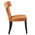 Modway - Curve Cuir végane Chaise à manger - Tan-Pieds en bois massif