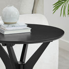 Modway - Crossroads Rond 24 po Bois Table d’appoint - Noir-Base unique qui s’intersecte