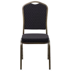 Flash Furniture – Chaise banquet empilable à dossier couronne, siège 2,5 po, doré avec tissu noir (FDC01GVS0806)-Chaise de banquet multi-usages