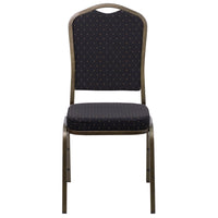 Flash Furniture – Chaise banquet empilable à dossier couronne, siège 2,5 po, doré avec tissu noir (FDC01GVS0806)-Chaise de banquet multi-usages