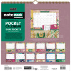 WSBL - 2026 Patina Vie Note Nook  Calendrier mural Mensuel - 30,5 cm l x 30,5 cm H - Anglais-Deux pochettes pour chaque mois