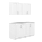 Prepac - Ensemble de 4 cabinets Elite 64 po avec portes à panneaux, cabinets de buanderie, cabinet de rangement - Blanc-Matériau durable pour une utilisation à long terme : Les armoires de garage sont construites à partir de bois composites stratifiés non toxiques (conformes CARB 2) avec un support robuste en panneaux de fibres de densité moyenne pour une résistance accrue - les armoires de rangement de cuisine sont faciles à nettoyer et respectueuses de l'environnement