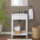 Modway - Altura 24" Vanette de salle de bain - Blanc blanc-Bassin d’évier en céramique intégré