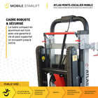 Mobile StairLift - Atlas - Monte-escalier pour fauteuil roulant portable - couleurs assorties-Commandes ergonomiques simples, poignée rembourrée et chenilles en caoutchouc antidérapantes pour une utilisation sécuritaire